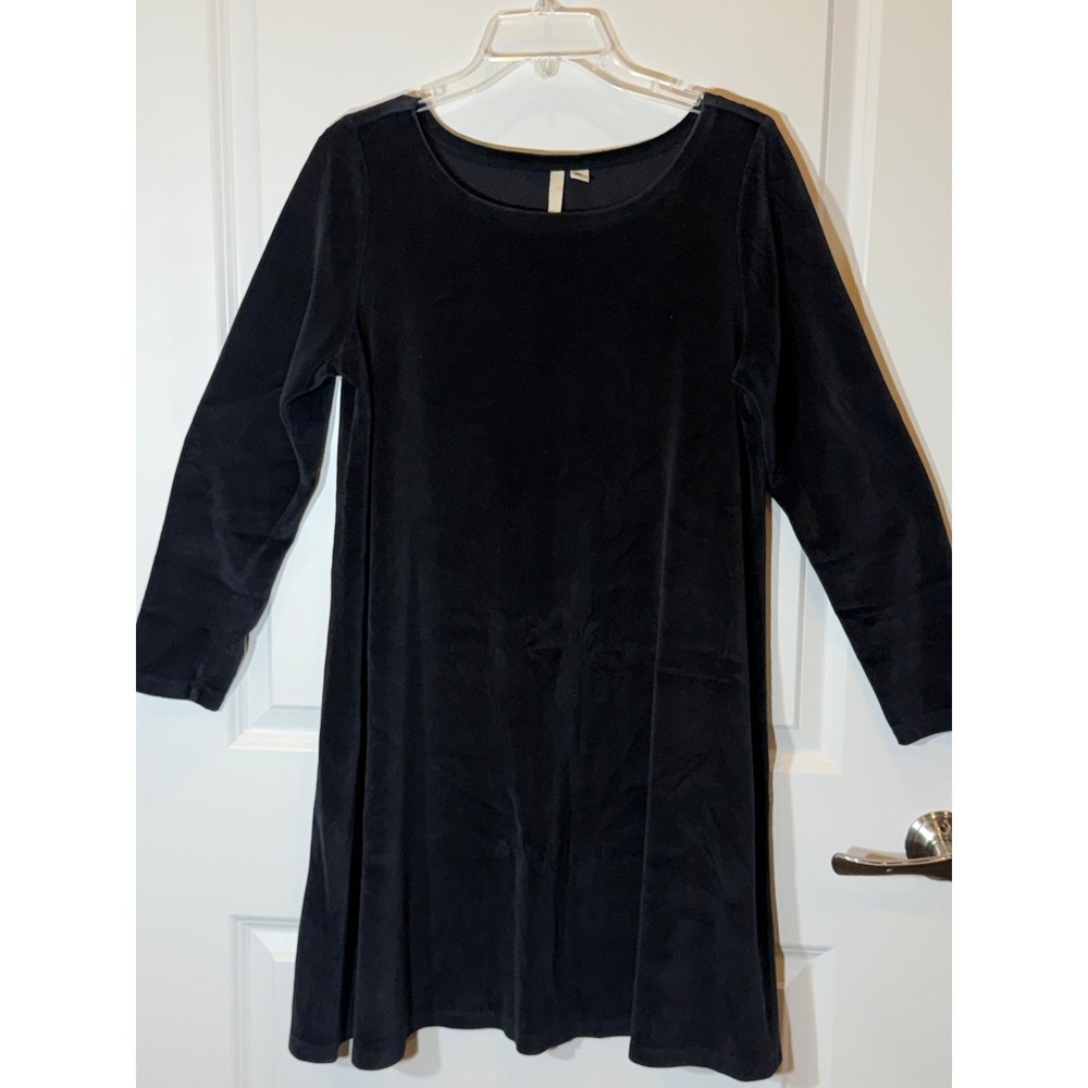 Pure Jill Black Velvet Long Sleeve‎ A-Line Dress Size Medium party feminine